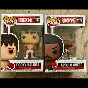 Rocky Balboa Apollo Creed Funko pops (2) Near Mint - MINT Condition